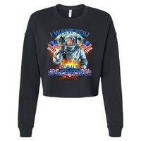 Trump I Want You For US Space Force Cropped Pullover Crew