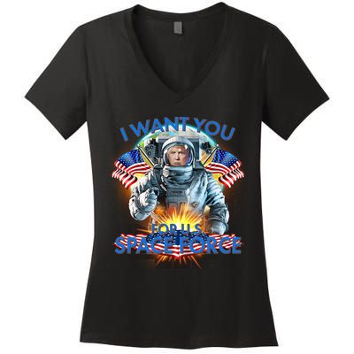 Trump I Want You For US Space Force Women's V-Neck T-Shirt