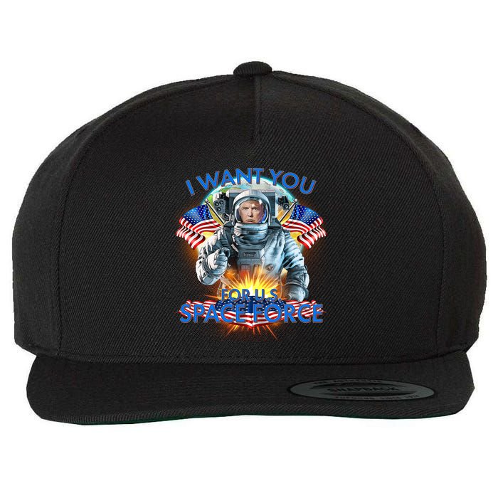 Trump I Want You For US Space Force Wool Snapback Cap