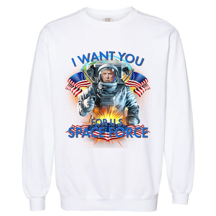 Trump I Want You For US Space Force Garment-Dyed Sweatshirt