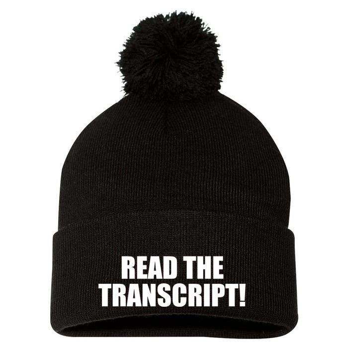 Trump Impeachment Hoax Read the Transcript Pom Pom 12in Knit Beanie