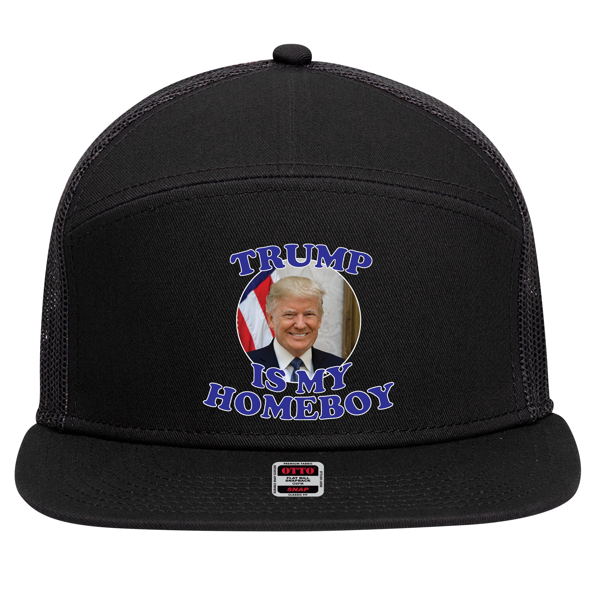 Trump Is My Homeboy 7 Panel Mesh Trucker Snapback Hat