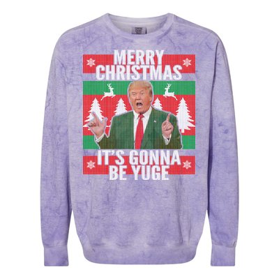 Trump It's Gonna Be Yuge Ugly Christmas  Colorblast Crewneck Sweatshirt