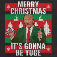 Trump It's Gonna Be Yuge Ugly Christmas  7 Panel Mesh Trucker Snapback Hat