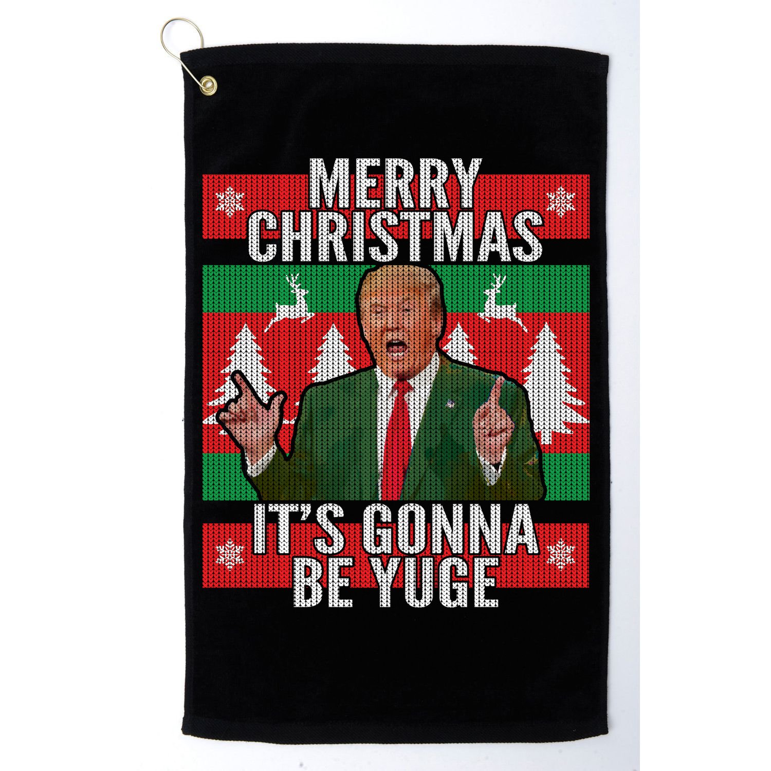 Trump It's Gonna Be Yuge Ugly Christmas  Golf Towel