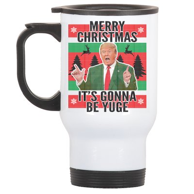 Trump It's Gonna Be Yuge Ugly Christmas  Stainless Steel Travel Mug