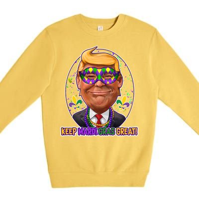 Trump Keep Mardi Gras Great Premium Crewneck Sweatshirt