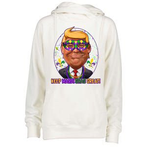 Trump Keep Mardi Gras Great Womens Funnel Neck Pullover Hood