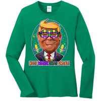 Trump Keep Mardi Gras Great Ladies Long Sleeve Shirt