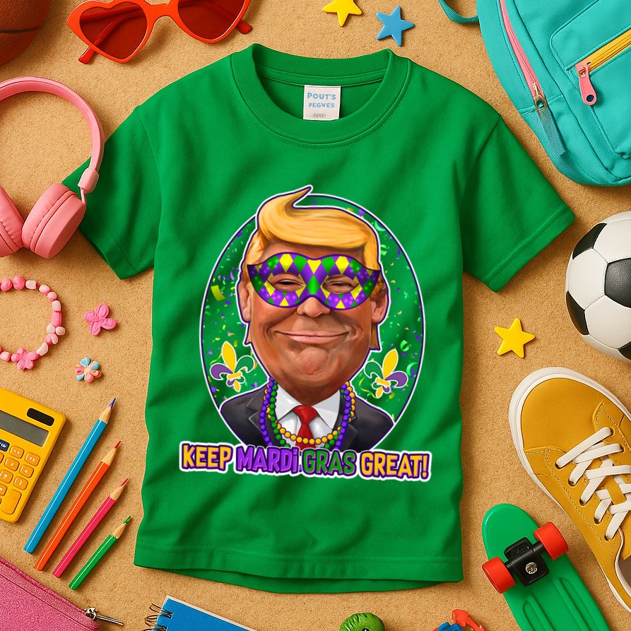 Trump Keep Mardi Gras Great Kids T-Shirt