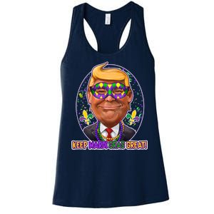 Trump Keep Mardi Gras Great Women's Racerback Tank