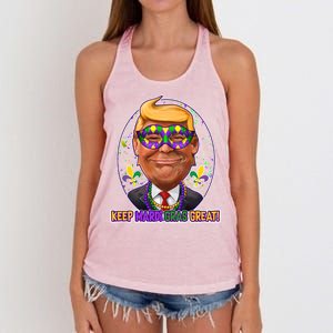 Trump Keep Mardi Gras Great Women's Knotted Racerback Tank