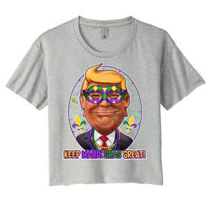 Trump Keep Mardi Gras Great Women's Crop Top Tee