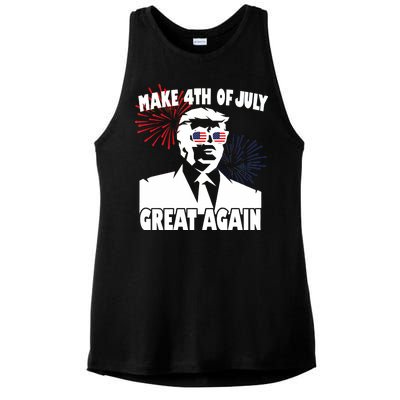 Trump Make 4th Of July Great Again Ladies PosiCharge Tri-Blend Wicking Tank