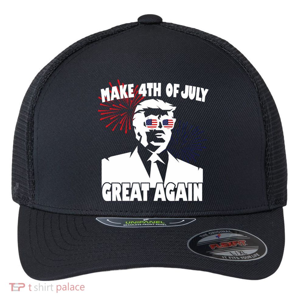 Trump Make 4th Of July Great Again Flexfit Unipanel Trucker Cap
