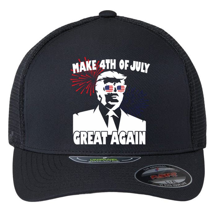 Trump Make 4th Of July Great Again Flexfit Unipanel Trucker Cap