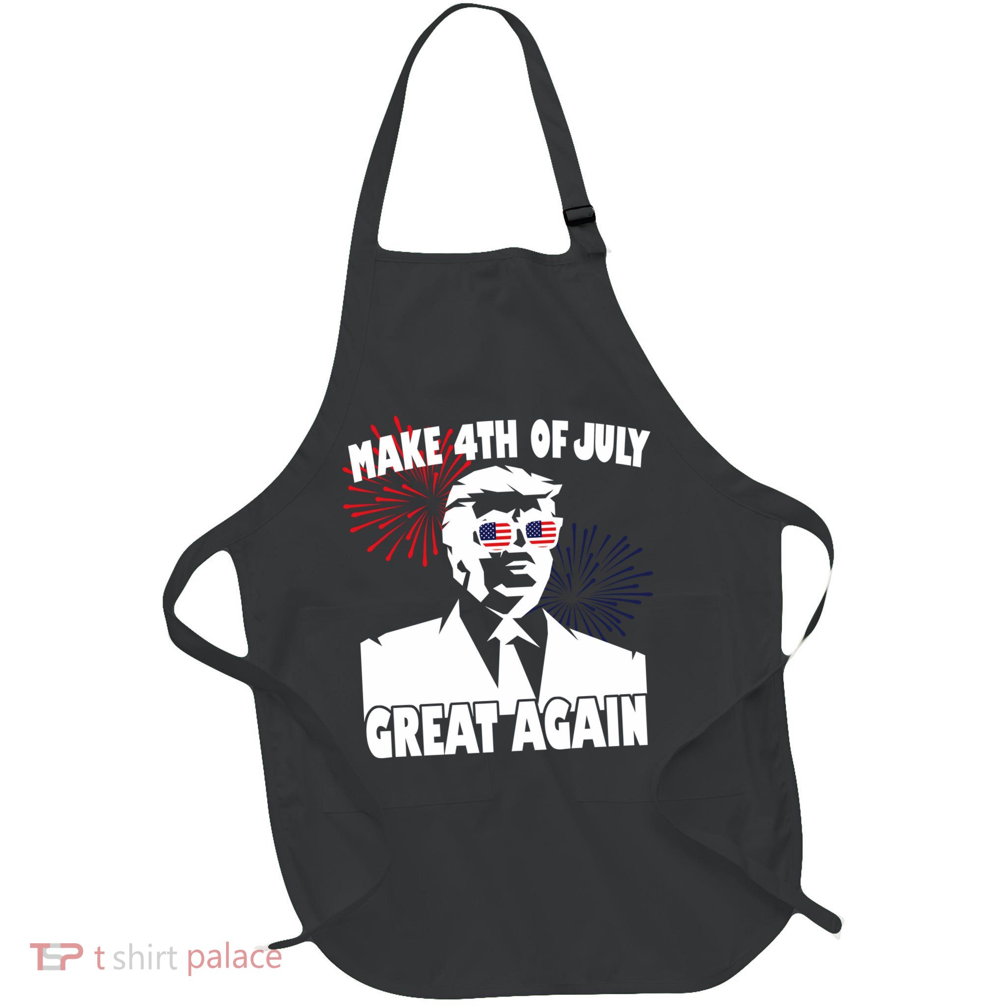 Trump Make 4th Of July Great Again Full-Length Apron With Pockets