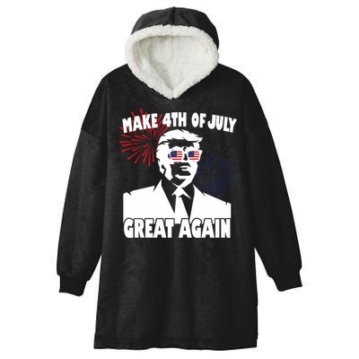 Trump Make 4th Of July Great Again Hooded Wearable Blanket