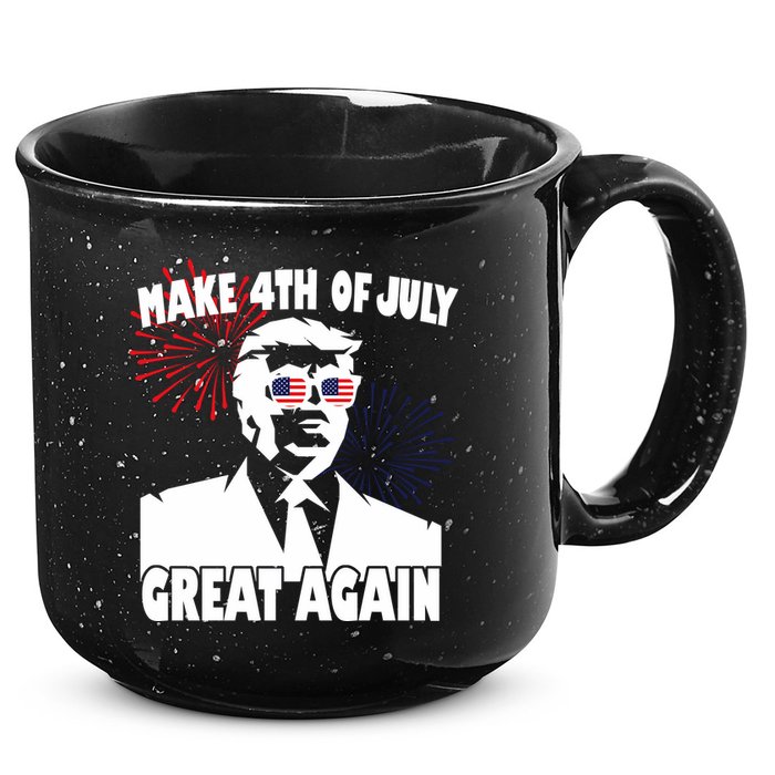 Trump Make 4th Of July Great Again 15oz Campfire Ceramic Mug