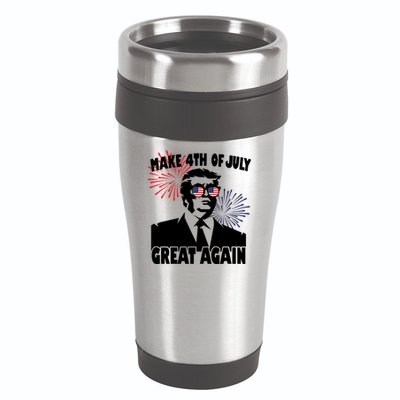 Trump Make 4th Of July Great Again 16oz Travel Tumbler
