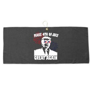 Trump Make 4th Of July Great Again Large Microfiber Waffle Golf Towel