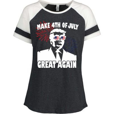 Trump Make 4th Of July Great Again Enza Ladies Jersey Colorblock Tee