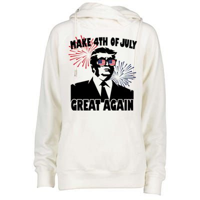 Trump Make 4th Of July Great Again Womens Funnel Neck Pullover Hood