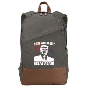 Trump Make 4th Of July Great Again Cotton Canvas Backpack