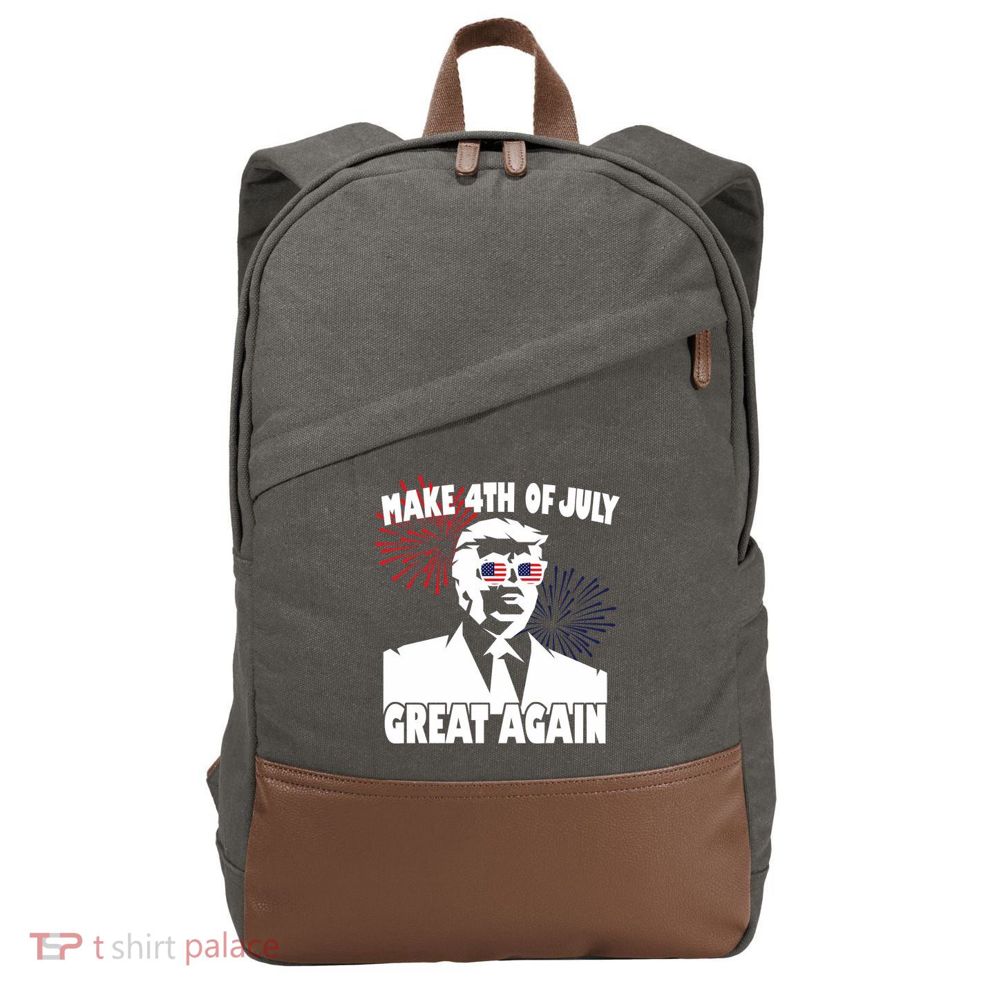 Trump Make 4th Of July Great Again Cotton Canvas Backpack