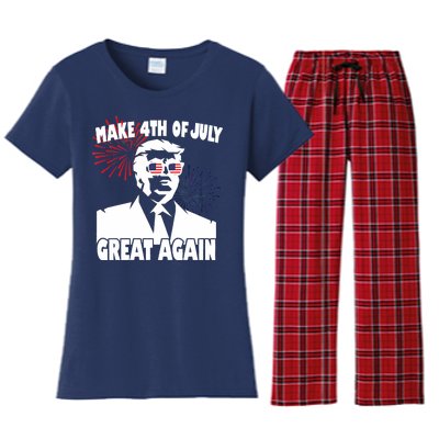 Trump Make 4th Of July Great Again Women's Flannel Pajama Set