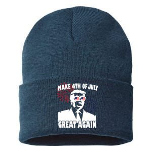 Trump Make 4th Of July Great Again Sustainable Knit Beanie