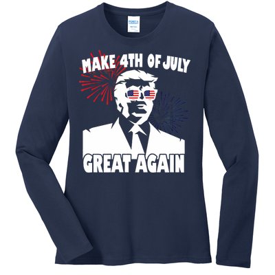 Trump Make 4th Of July Great Again Ladies Long Sleeve Shirt