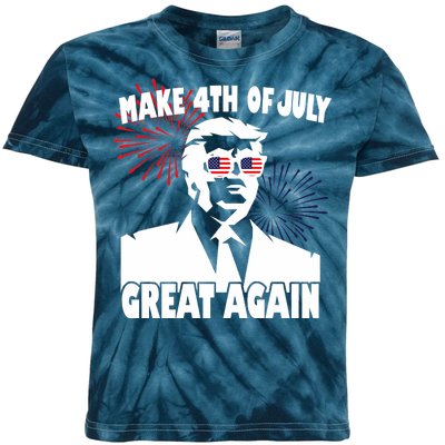 Trump Make 4th Of July Great Again Kids Tie-Dye T-Shirt