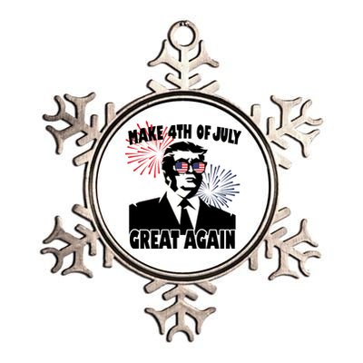 Trump Make 4th Of July Great Again Metallic Star Ornament