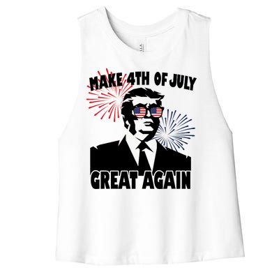 Trump Make 4th Of July Great Again Women's Racerback Cropped Tank