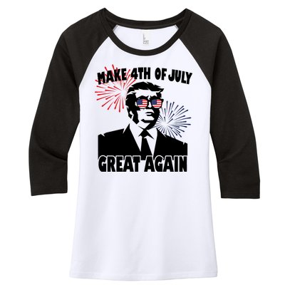 Trump Make 4th Of July Great Again Women's Tri-Blend 3/4-Sleeve Raglan Shirt