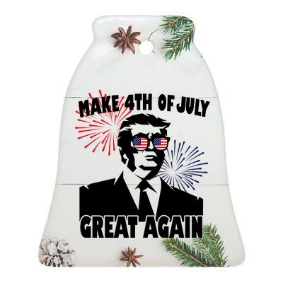 Trump Make 4th Of July Great Again Ceramic Bell Ornament