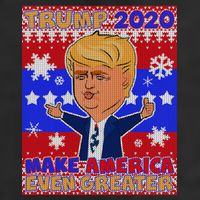 Trump Make America Even Greater Ugly Christmas Sweater 7 Panel Mesh Trucker Snapback Hat