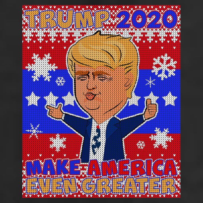 Trump Make America Even Greater Ugly Christmas Sweater 7 Panel Mesh Trucker Snapback Hat