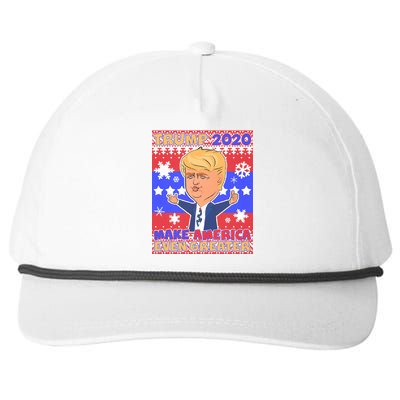 Trump Make America Even Greater Ugly Christmas Sweater Snapback Five-Panel Rope Hat