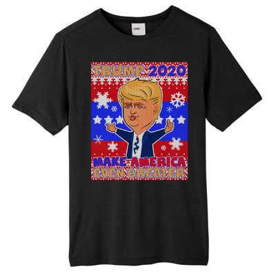 Trump Make America Even Greater Ugly Christmas Sweater Tall Fusion ChromaSoft Performance T-Shirt