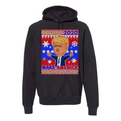 Trump Make America Even Greater Ugly Christmas Sweater Premium Hoodie