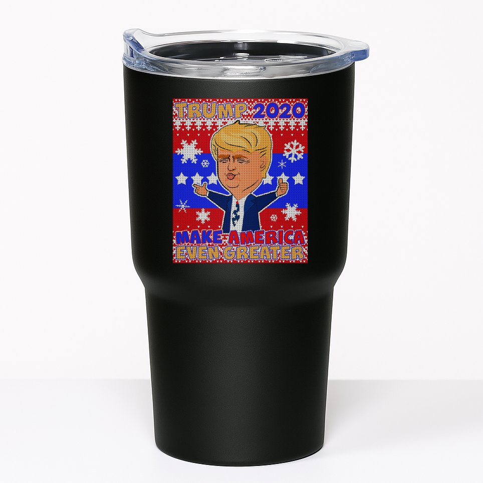 Trump Make America Even Greater Ugly Christmas Sweater Tumbler