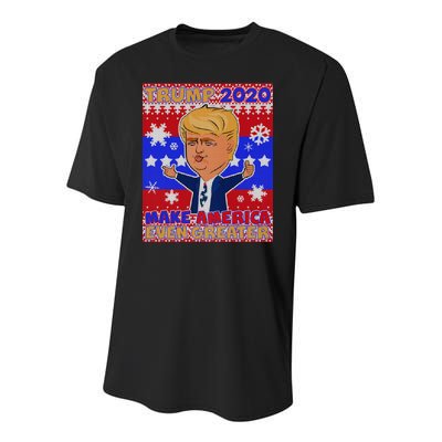 Trump Make America Even Greater Ugly Christmas Sweater Youth Performance Sprint T-Shirt