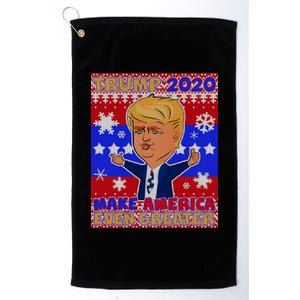 Trump Make America Even Greater Ugly Christmas Sweater Platinum Collection Golf Towel