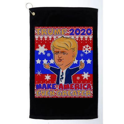 Trump Make America Even Greater Ugly Christmas Sweater Golf Towel