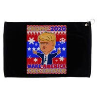 Trump Make America Even Greater Ugly Christmas Sweater Grommeted Golf Towel