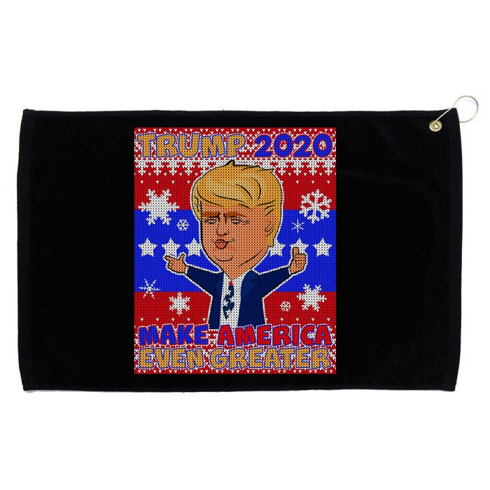 Trump Make America Even Greater Ugly Christmas Sweater Grommeted Golf Towel