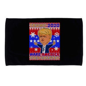 Trump Make America Even Greater Ugly Christmas Sweater Microfiber Hand Towel