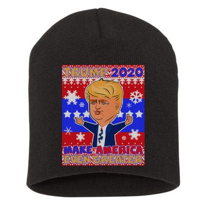 Trump Make America Even Greater Ugly Christmas Sweater Short Acrylic Beanie